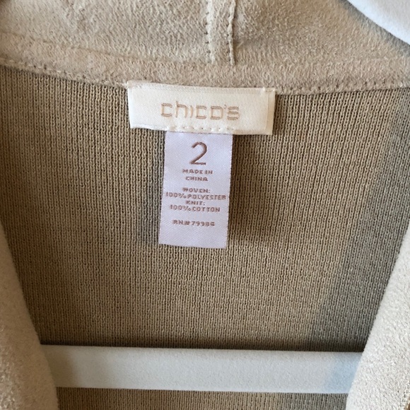 SOLD. EUC! Chico’s faux suede & knit jacket! Chicos sz 2 - Picture 7 of 8